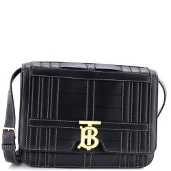 TB Flap Bag Woven Leather Medium