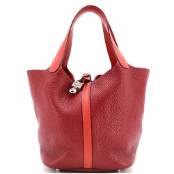 Bicolor Picotin Lock Bag Clemence with Swift MM