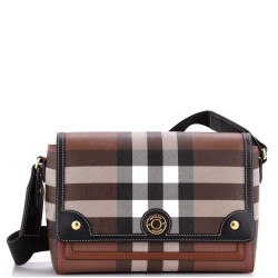 Note Crossbody Bag Check Canvas and Leather Medium