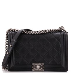 Stitch Boy Flap Bag Quilted Calfskin New Medium