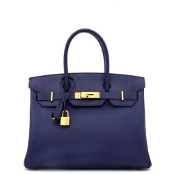 Birkin Handbag Bleu Encre Epsom with Gold Hardware 30