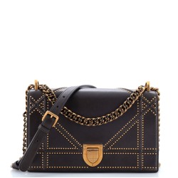 Diorama Flap Bag Studded Leather Medium