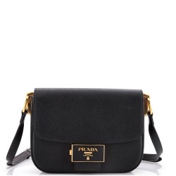 Embleme Flap Bag Saffiano Leather Small