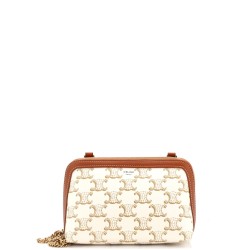 Zip Around Chain Clutch Triomphe Coated Canvas