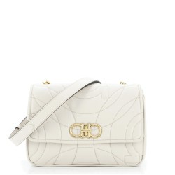 Gancini Turnlock Flap Bag Gancini Quilted Leather Small