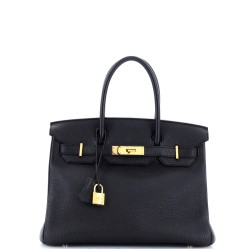 Birkin Handbag Noir Togo with Gold Hardware 30