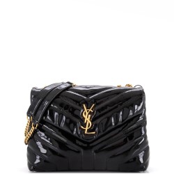 Loulou Shoulder Bag Matelasse Chevron Patent Small