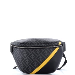 Zip Belt Bag Zucca Coated Canvas and Leather