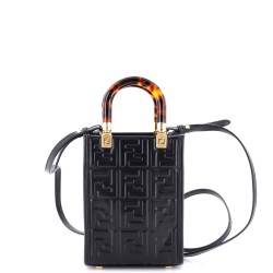 Sunshine Shopper Tote Zucca Embossed Leather Mini