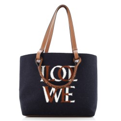 Love Anagram Tote Wool and Leather Small