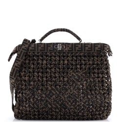 Peekaboo Bag Woven Zucca Canvas Medium