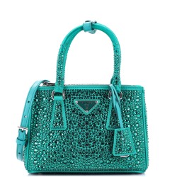 Galleria Double Zip Tote Crystal Embellished Satin Mini