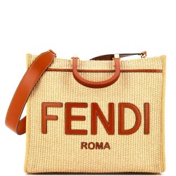Sunshine Shopper Tote Woven Raffia Medium