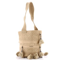 D-Bubble Bucket Bag Embroidered Canvas