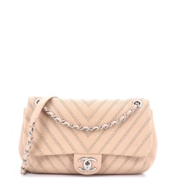 Stud Wars CC Flap Bag Studded Chevron Calfskin Small