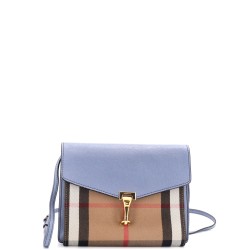 Macken Crossbody Bag Leather and House Check Canvas Small
