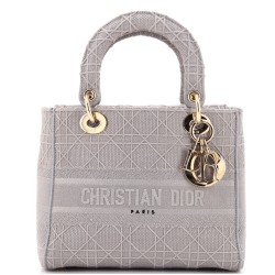 Lady D-Lite Bag Cannage Embroidered Canvas Medium