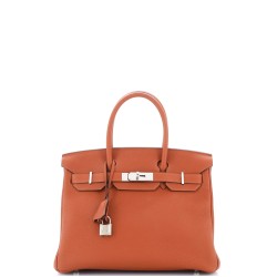 Birkin Handbag Cuivre Togo with Palladium Hardware 30