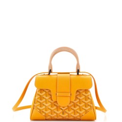 Saigon Top Handle Bag Coated Canvas with Leather Mini