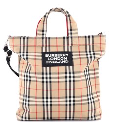 Artie Convertible Tote Bag Vintage Check Canvas