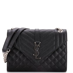 Classic Monogram Envelope Satchel Mixed Matelasse Leather Medium