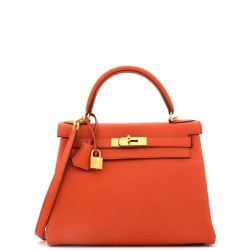 Kelly Handbag Terre Battue Togo with Gold Hardware 28