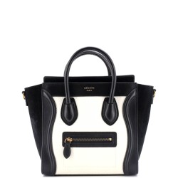 Bicolor Luggage Bag Grainy Leather Nano