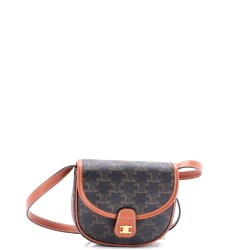 Besace Flap Bag Triomphe Coated Canvas Mini