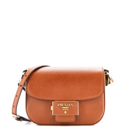 Embleme Flap Bag Saffiano Leather Small