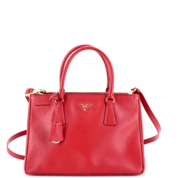 Double Zip Lux Tote Saffiano Leather Small