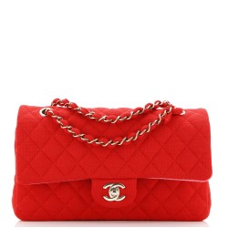 Bicolor Classic Double Flap Bag Quilted Jersey Medium