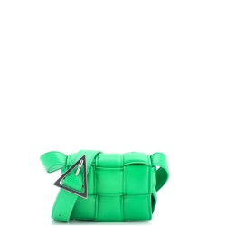 Cassette Crossbody Bag Padded Maxi Intrecciato Leather Candy