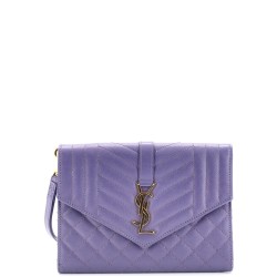 Classic Monogram Envelope Wristlet Clutch Mixed Matelasse Leather