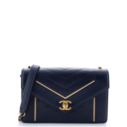 Reversed Flap Bag Chevron Lambskin Medium