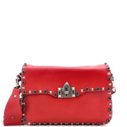 Rolling Rockstud Crossbody Bag Leather with Cabochons Medium