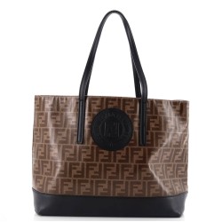 FF Logo Stamp Shopping Tote Zucca Coated Canvas Medium