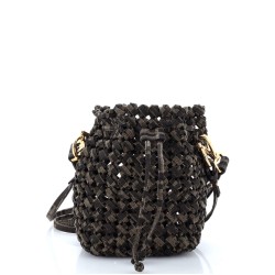 Mon Tresor Bucket Bag Jacquard Interlace Fabric Mini