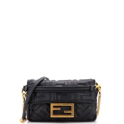 Baguette NM Bag Zucca Embossed Leather Mini
