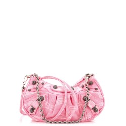 Le Cagole Giant Studs Shoulder Bag BB Monogram Denim Mini