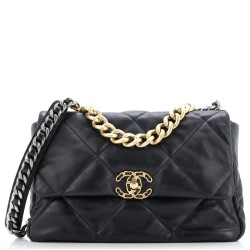 19 Flap Bag Quilted Leather Maxi