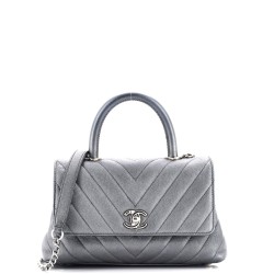 Coco Top Handle Bag Chevron Caviar Mini