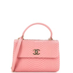 Trendy CC Top Handle Bag Python Small