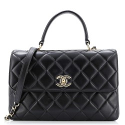 Trendy CC Top Handle Bag Quilted Lambskin Medium