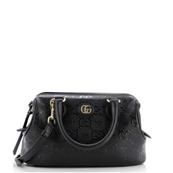 Wonka Convertible Top Handle Bowler Bag GG Star Embossed Leather Medium