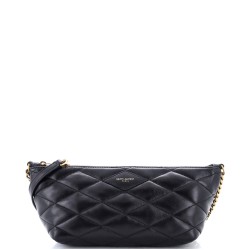 Gaby Zipped Chain Shoulder Bag Quilted Leather