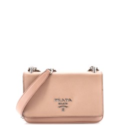 Chain Flap Crossbody Bag Saffiano and Soft Calf Small