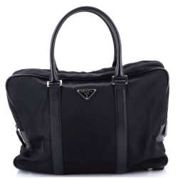 Zip Around Briefcase Tessuto with Saffiano Leather Medium