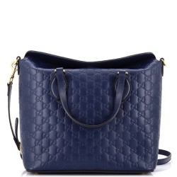 Signature Fold Over Tote Guccissima Leather Medium