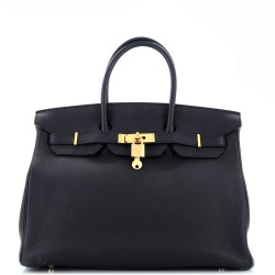 Birkin Handbag Noir Togo with Gold Hardware 35