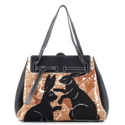 Lazo Bag Embroidered Canvas and Leather